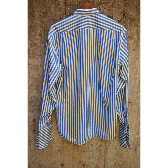 Ted Baker Archive Blue & Yellow Stripe Button-Up Shirt – Size 16 - Picture 5 of 5